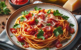 Pâtes amatriciana Pâtes amatriciana